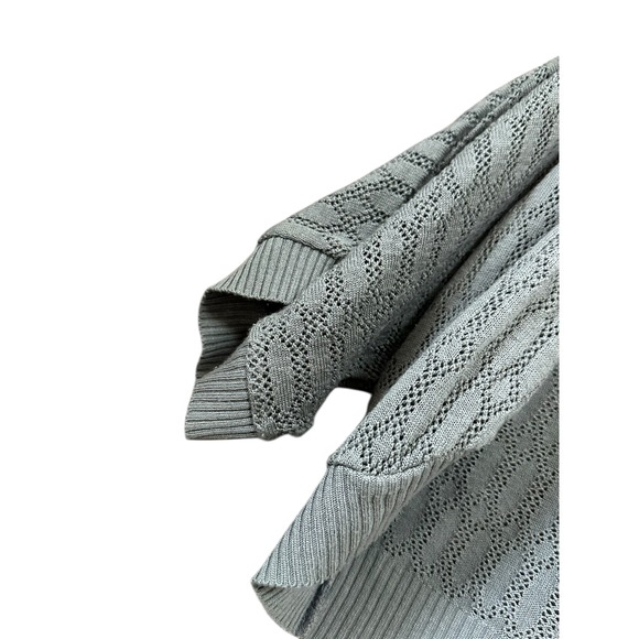 Maurices Gray Open Knit Cropped Cardigan Sweater Bolero Short Sleeve Women's L - Picture 3 of 5